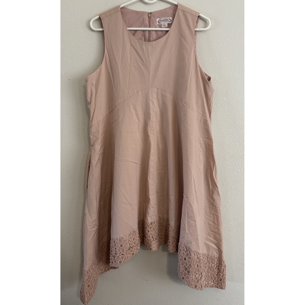 Nanette Nanette Lepore Dress Womens 14 Blush Pink Lace Hem A-Line Sleeveless